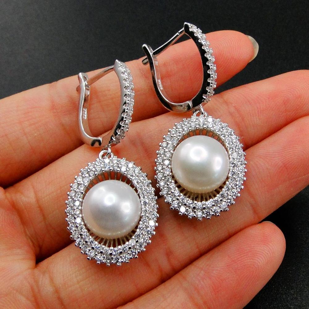 High Quality 925 Sterling silver Freshwater Pearl Jewelry French Buckle Earrings Pearl Women Earring For Gift 210524