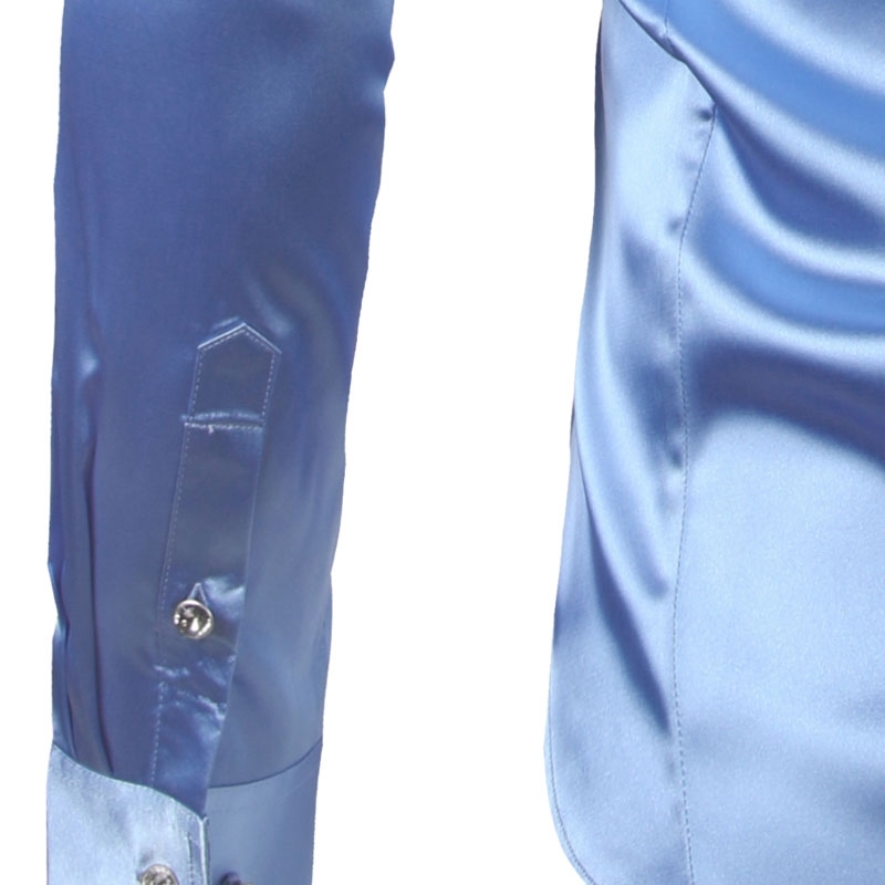 New Silk Satin Shirt Men Business Weedding Club Party Prom Dress Shirts Mens Slim Fit Long Sleeve Tuxedo Shirt Male Camisas 210410