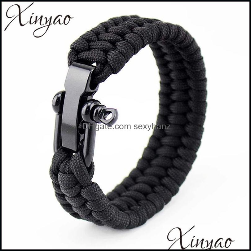 Jewelry Charm Bracelets Xinyao Survival Paracord Bracelet Men Outdoor Cam Equipment Woven Parachute Braided Rope Stainless Steel Drop Delive
Jewelry Charm Bracelets Xinyao Survival Paracord Bracelet Men Outdoor Cam Equipment Woven Parachute Braided Rope Stainless Steel Drop Delive