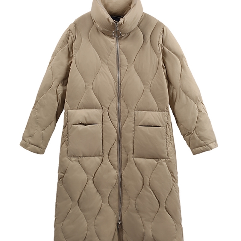 fashion literary style down jacket women long white duck down loose and thin winter coat 211110, Khaki
fashion literary style down jacket women long white duck down loose and thin winter coat 211110, Khaki