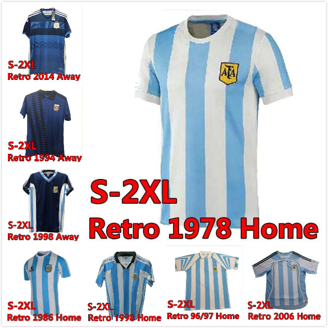 1978 Argentina KEMPES Mens Soccer Jerseys 1986 National Team RETRO MARADONA 1998 BATISTUTA ZANETTI 2006 MESSI RIQUELME Home Football Shirts, Black;yellow
1978 Argentina KEMPES Mens Soccer Jerseys 1986 National Team RETRO MARADONA 1998 BATISTUTA ZANETTI 2006 MESSI RIQUELME Home Football Shirts, Black;yellow