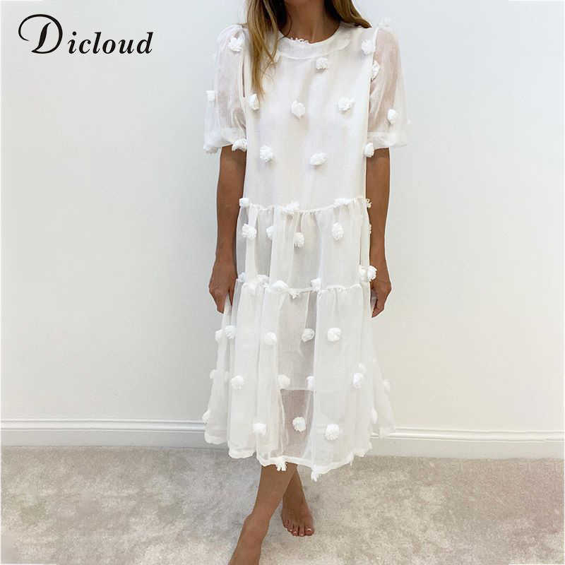 DICLOUD Boho White Long Dres Summer Elegant Wedding Party Beach Midi Clothes Ladies Fairy Maternity 210623