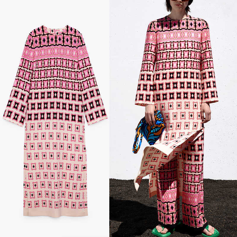 Za Vintage Print Slit Long Dress Women Summer O Neck Long Sleeve Elegant Party Dresses Feminine Chic Back Zip Beach Dress 210602, As picture
Za Vintage Print Slit Long Dress Women Summer O Neck Long Sleeve Elegant Party Dresses Feminine Chic Back Zip Beach Dress 210602, As picture