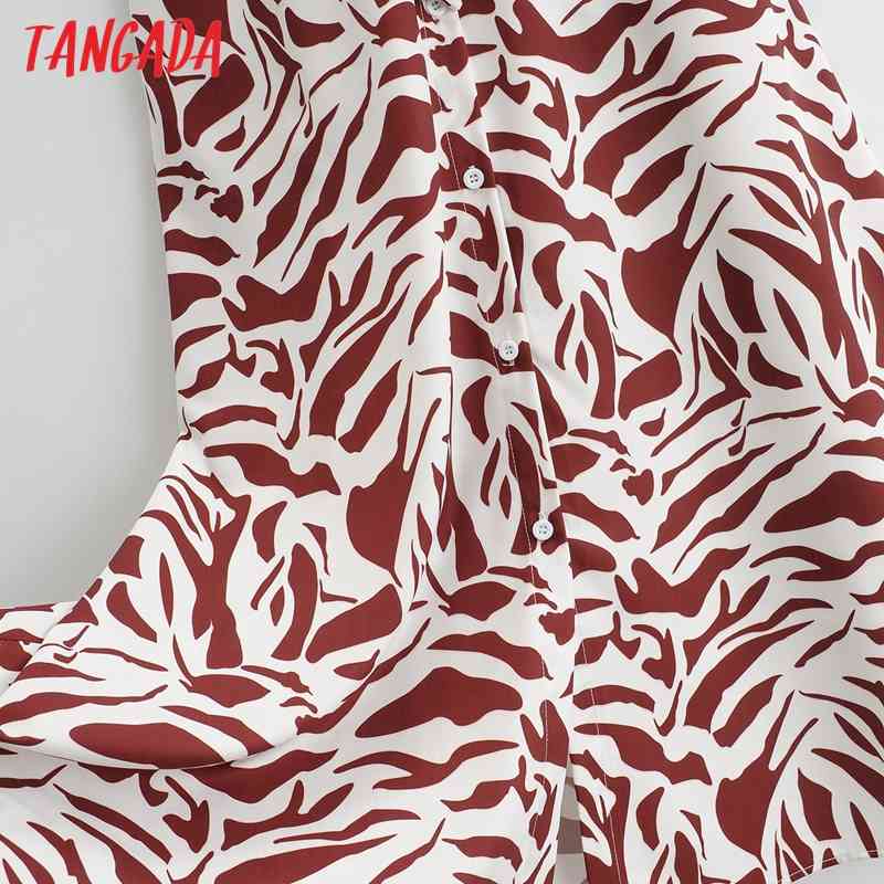 Fashion Women Leopard Print Shirt Short Sleeve Office Ladies Midi Dress with Slash 1F172 210416