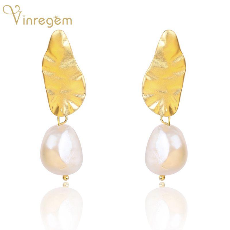 Stud Vinregem 100% 925 Sterling Silver Pearl Wedding Engagement Creative 18K Yellow/White Gold Studs Earrings Fine Jewelry Wholesale, Golden;silver
Stud Vinregem 100% 925 Sterling Silver Pearl Wedding Engagement Creative 18K Yellow/White Gold Studs Earrings Fine Jewelry Wholesale, Golden;silver