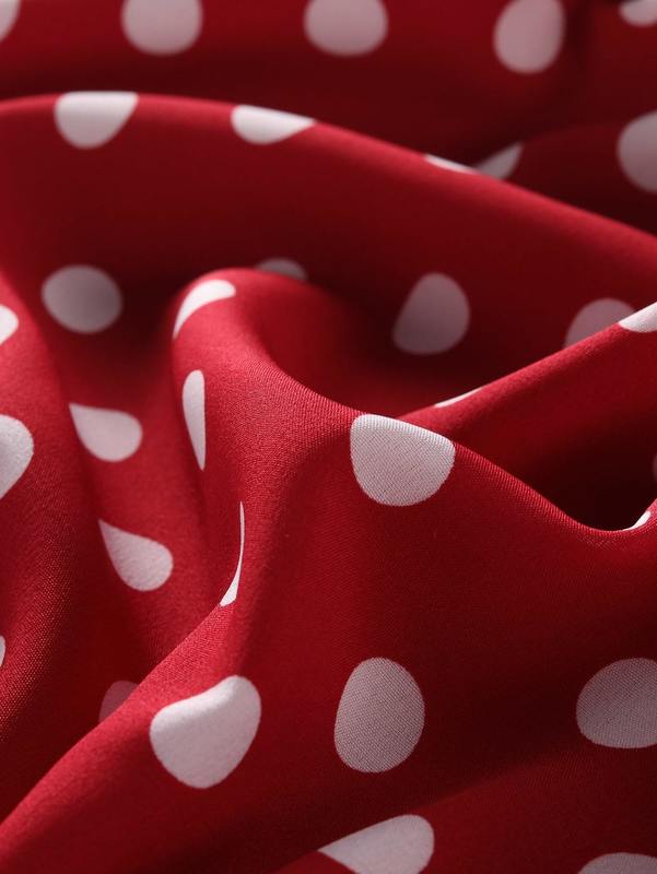 Girls Polka Dot Print Ruffle Trim Dress SHE01