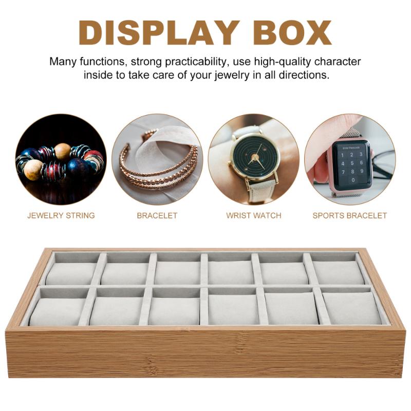 Watch Boxes Cases Display Box 12 Grid Wristwatch Storage Case Organizer Holder With Pillow