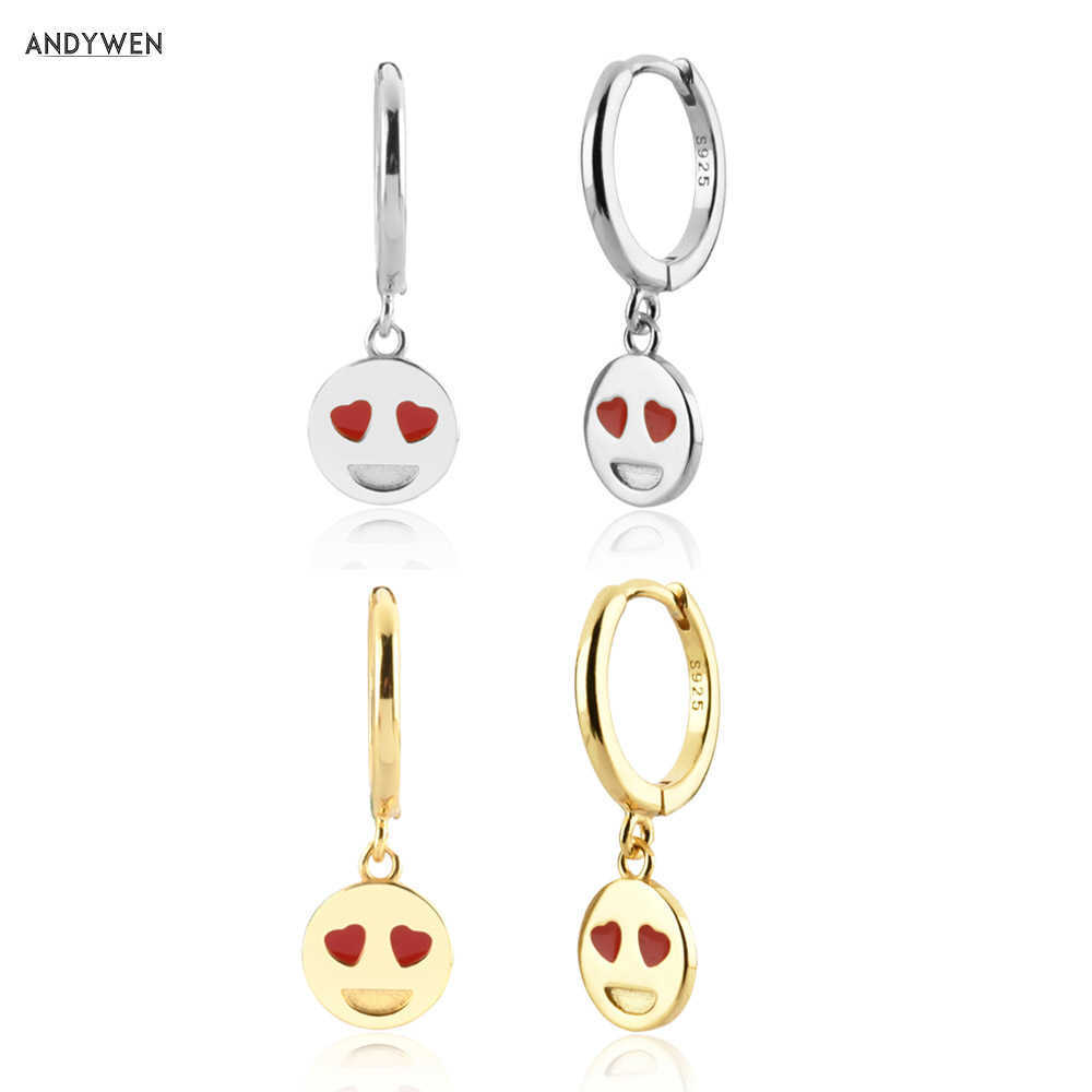 ANDYWEN 925 Sterling Silver Gold Love Heart Happy Face Smiley Drop Earring Dangle Charm Simple Clips Pendiente Jewelry 210608
ANDYWEN 925 Sterling Silver Gold Love Heart Happy Face Smiley Drop Earring Dangle Charm Simple Clips Pendiente Jewelry 210608