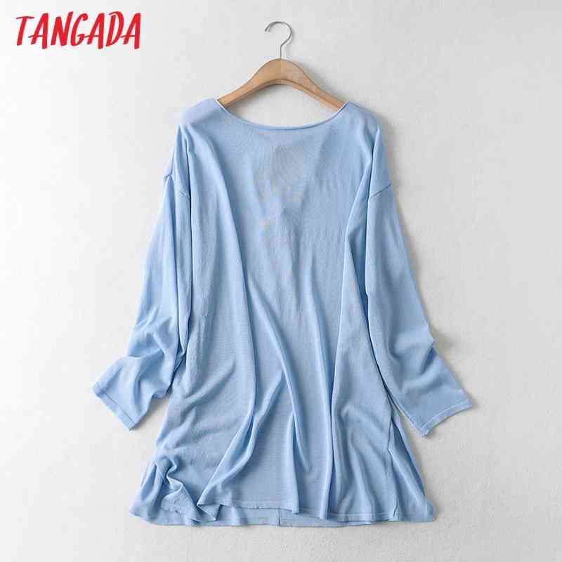 Women Fashion Oversized Thin Knitted Sweater Jumper Female Pullovers Chic Tops AI56 210416