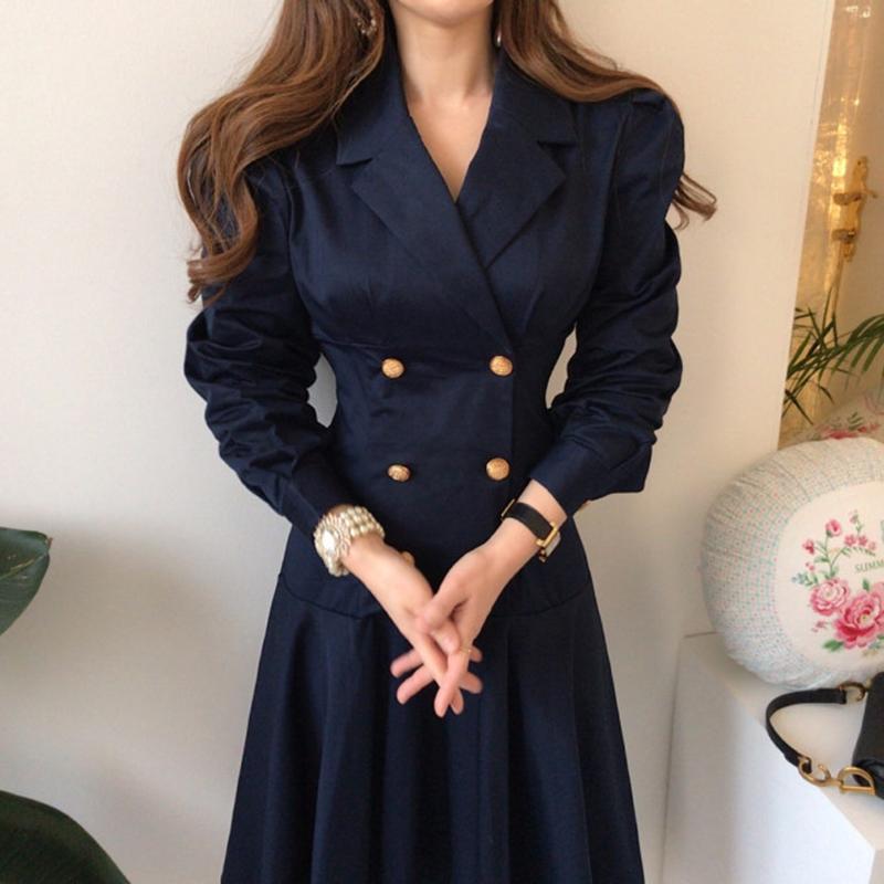 Long Sleeve Ruffles Dress Women Elegant Double Breasted Birthday For Blue Slim Spring Winter 2021 Clothing XC133 Casual Dresses, Dark blue
Long Sleeve Ruffles Dress Women Elegant Double Breasted Birthday For Blue Slim Spring Winter 2021 Clothing XC133 Casual Dresses, Dark blue