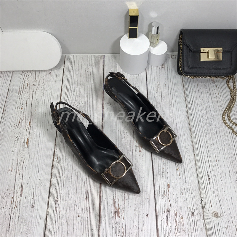 2022 With Box designer luxury set foot single shoes shallow mouth print pointed sandals stiletto 8cm letter sexy and elegant temperament size 34-42, L shoes v