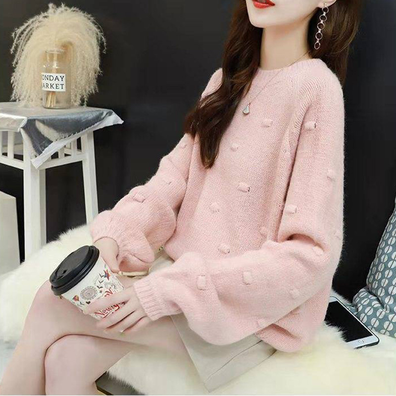 Women sweater pullovers fashion Autumn Winter 4 colors Thick knitted female long sleeved soft knitwear 210524
