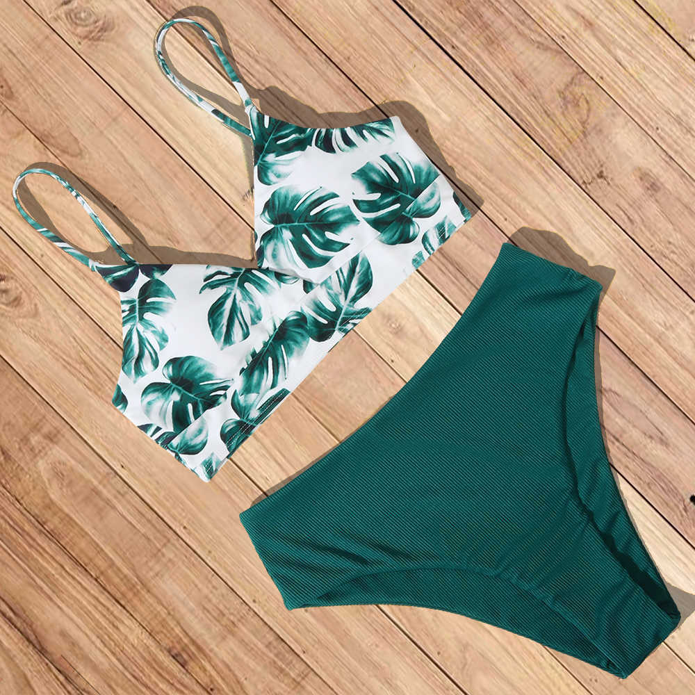 Sexy Bikini Swimwear Women Special Fabric Swimsuit Biquini Two Pieces Beachwear Push Up High Waist 210625