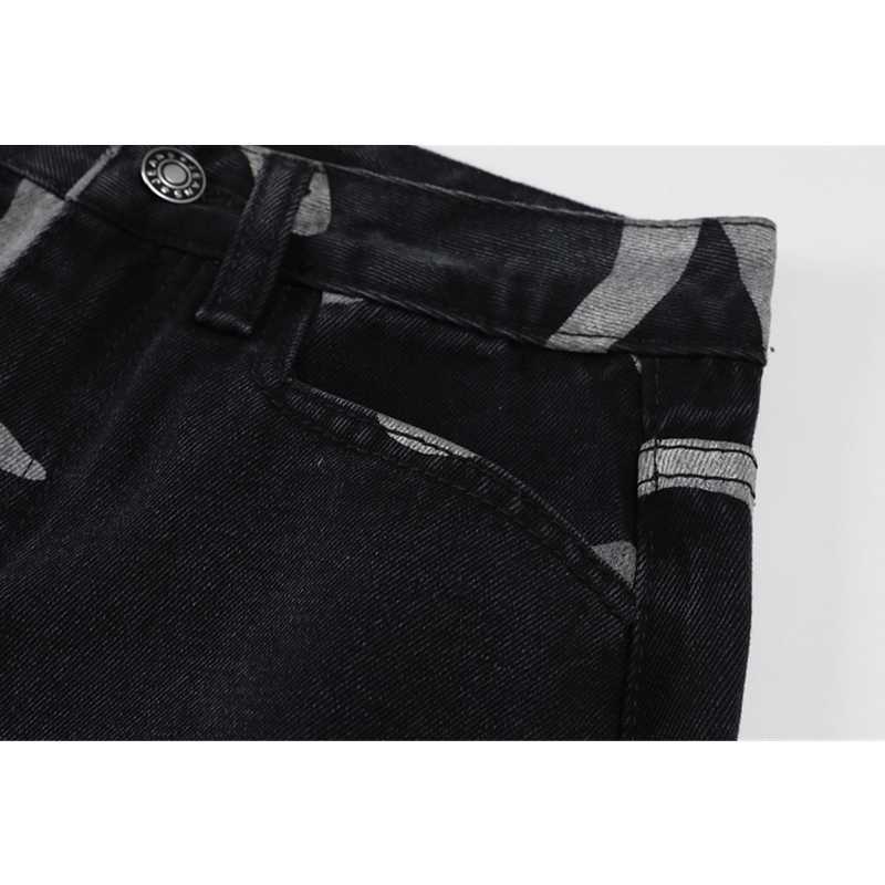 Women's Jeans Y2K Harajuku Streetwear High Waist Vintage Baggy Straight Denim Wide Leg Pants Hip Hop Printing Trouser 210809
