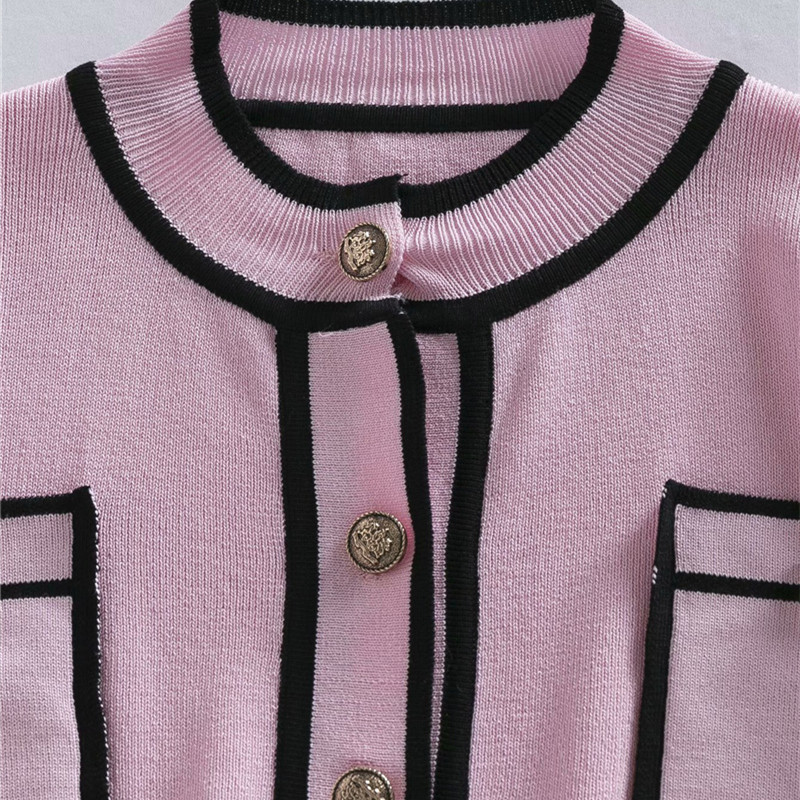 Sweety Woman Patchwork Knitted Cardigan Spring Casual Button Outwear Female Soft Candy Knitwear 210515