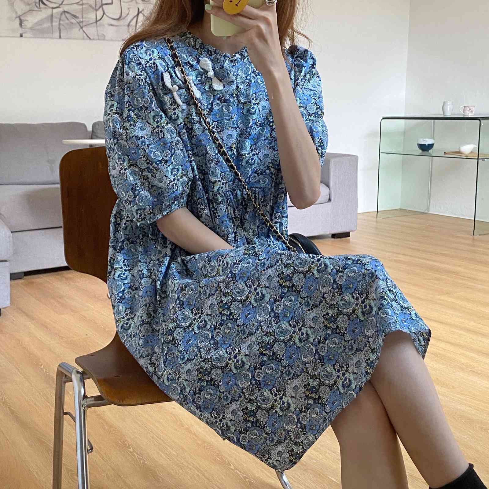 New Summer Vintage Buckle Floral Dress Korean Style Elegant High Waist Short Puff Sleeve Party Dresses Vestidos, Black;gray
New Summer Vintage Buckle Floral Dress Korean Style Elegant High Waist Short Puff Sleeve Party Dresses Vestidos, Black;gray