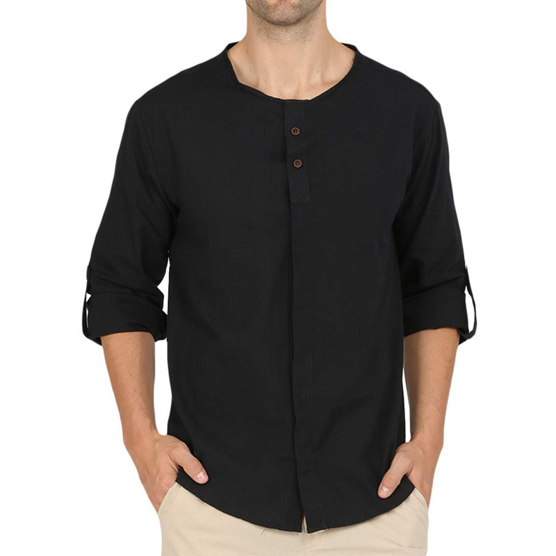 Linen Men Shirts Autumn Casual Collarless Long Sleeve Mens Shirt Loose Solid Camisas Colorful Comfortable Oversized Shirt, White;black
Linen Men Shirts Autumn Casual Collarless Long Sleeve Mens Shirt Loose Solid Camisas Colorful Comfortable Oversized Shirt, White;black