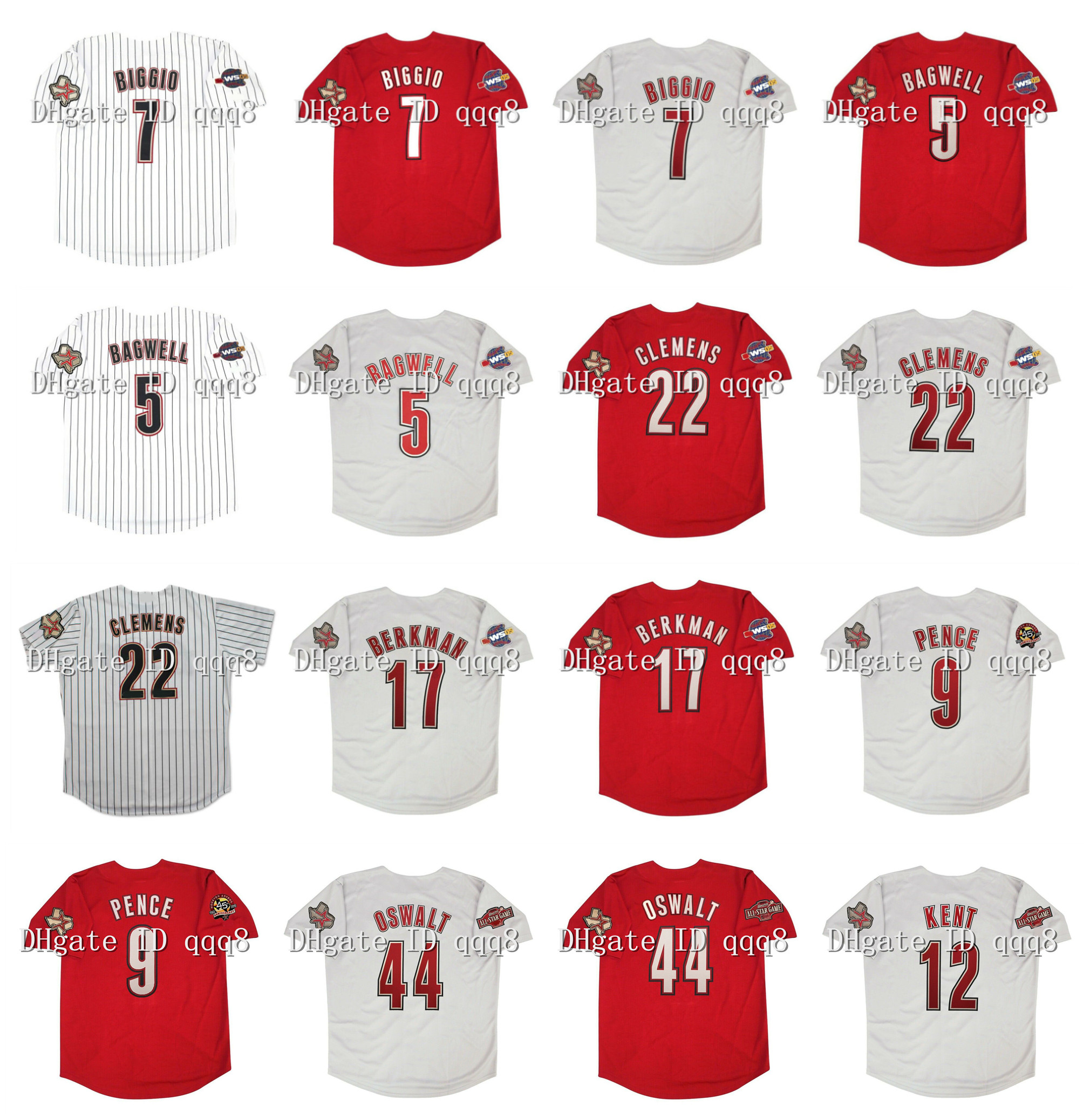 2005 World Series Craig Biggio Houston Baseball Jersey Astros Jeff Bagwell 22 Roger Clemens 17 Lance Berkman 44 Roy Oswalt 9 Hunter Pence 12 Jeff Kent Red White Grey, As pic
2005 World Series Craig Biggio Houston Baseball Jersey Astros Jeff Bagwell 22 Roger Clemens 17 Lance Berkman 44 Roy Oswalt 9 Hunter Pence 12 Jeff Kent Red White Grey, As pic