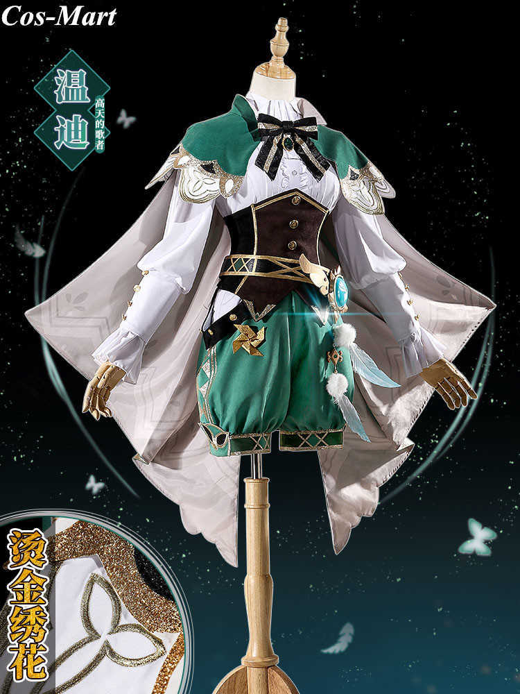 Hot Game Genshin Impact Venti Cosplay Costume God Of Wind Fashion Lovely Uniform Suit Full Set Role Play Clothing S-XL New Style Y0913
