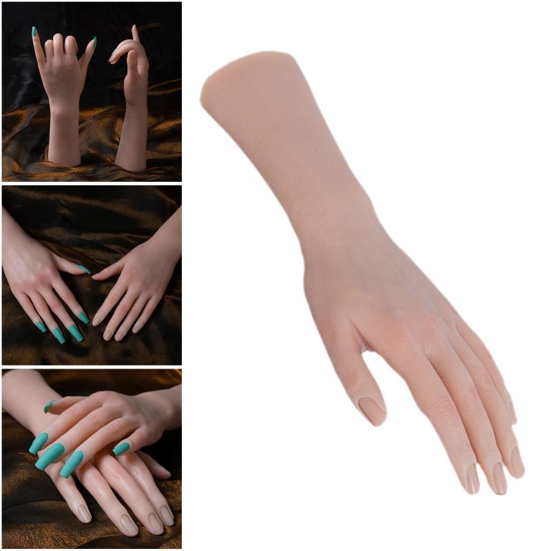 False Nails Train Silicone Practice Hand Mannequin Bendable Movable For Acrylic Fingers Fake Display Hands