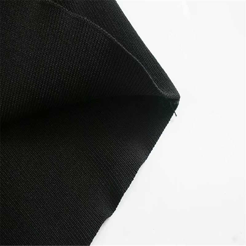 Za Organza Knit Blouse Women Transparent Long Puff Sleeve Ruffle Black Top Female Chic Back Opening Vintage Shirts 210602