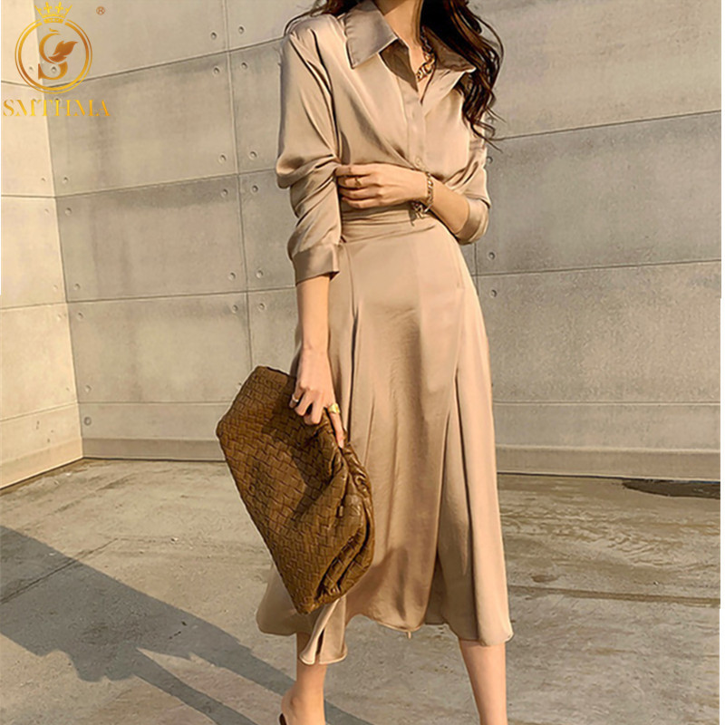Autumn Women Long Sleeves Fashion Shirt Dresses Vintage Elegant Sexy Party Night Solid Vestido Da Festa 210520, Photo color
Autumn Women Long Sleeves Fashion Shirt Dresses Vintage Elegant Sexy Party Night Solid Vestido Da Festa 210520, Photo color
