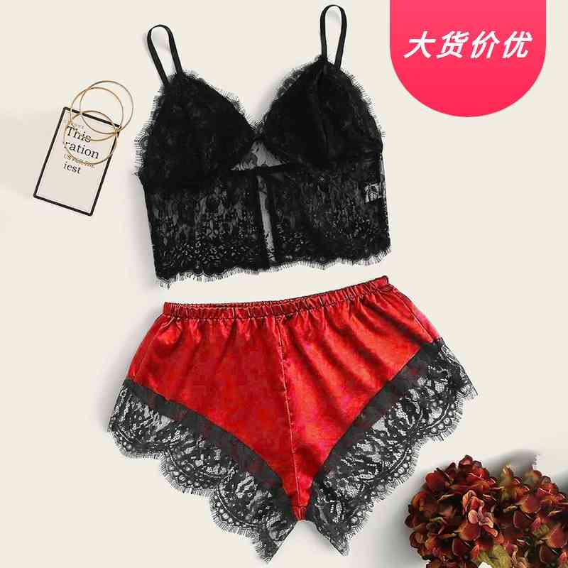 Lace pajamas customized production suspender lace temptation perspective sexy underwear, Red
Lace pajamas customized production suspender lace temptation perspective sexy underwear, Red