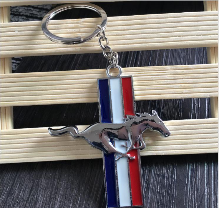 2021 new Car Styling 3D for Ford Mustang Logo Metal Keychain personality Logo Pendant Gift car Mustang logo emblem key chain for Keyring