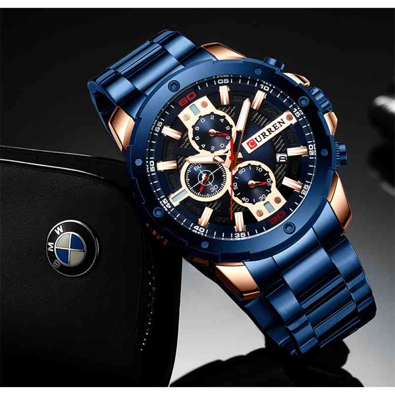 Curren Mens Watches Top Brand Luxury Chronograph Men Stainless Steel Quartz Clock Waterproof Wristwatch Man Watch 210608, Silver black
Curren Mens Watches Top Brand Luxury Chronograph Men Stainless Steel Quartz Clock Waterproof Wristwatch Man Watch 210608, Silver black
