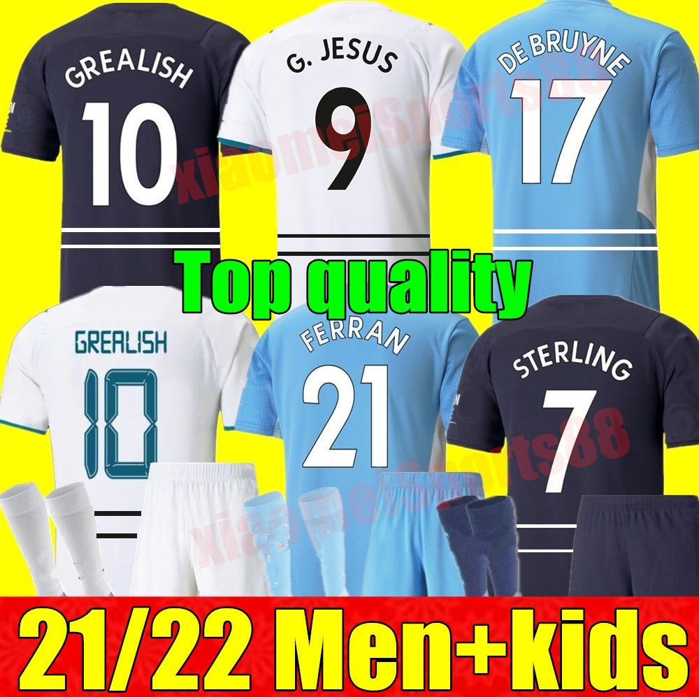 New GREALISH soccer jersey 21 22 STERLING FERRAN DE BRUYNE CITYS FODEN G.JESUS football shirts 2021 2022 MAHREZ BERNARDO adult MAN + kids kit sets uniform, Adult 3rd
New GREALISH soccer jersey 21 22 STERLING FERRAN DE BRUYNE CITYS FODEN G.JESUS football shirts 2021 2022 MAHREZ BERNARDO adult MAN + kids kit sets uniform, Adult 3rd