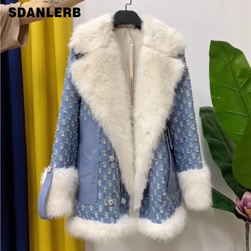 Women's Fur & Faux Winter Long Sleeve Coat High Imitation One Denim Heavy Industry Casual Trend Fashionable Jacket, Black
Women's Fur & Faux Winter Long Sleeve Coat High Imitation One Denim Heavy Industry Casual Trend Fashionable Jacket, Black