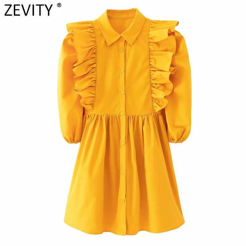 Zevity Women Fashion Pleat Ruffles Casual Slim Mini Shirt Dress Office Lady Puff Sleeve Chic Yellow Color A Line Vestidos DS8101 210603, As pic ds8101xqj
Zevity Women Fashion Pleat Ruffles Casual Slim Mini Shirt Dress Office Lady Puff Sleeve Chic Yellow Color A Line Vestidos DS8101 210603, As pic ds8101xqj