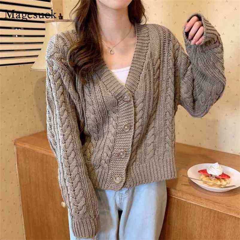 Loose Cardigan Twist Knitted Cropped Autumn Women Sweater Long Sleeve Knitwear Winter White 11633 210518
Loose Cardigan Twist Knitted Cropped Autumn Women Sweater Long Sleeve Knitwear Winter White 11633 210518