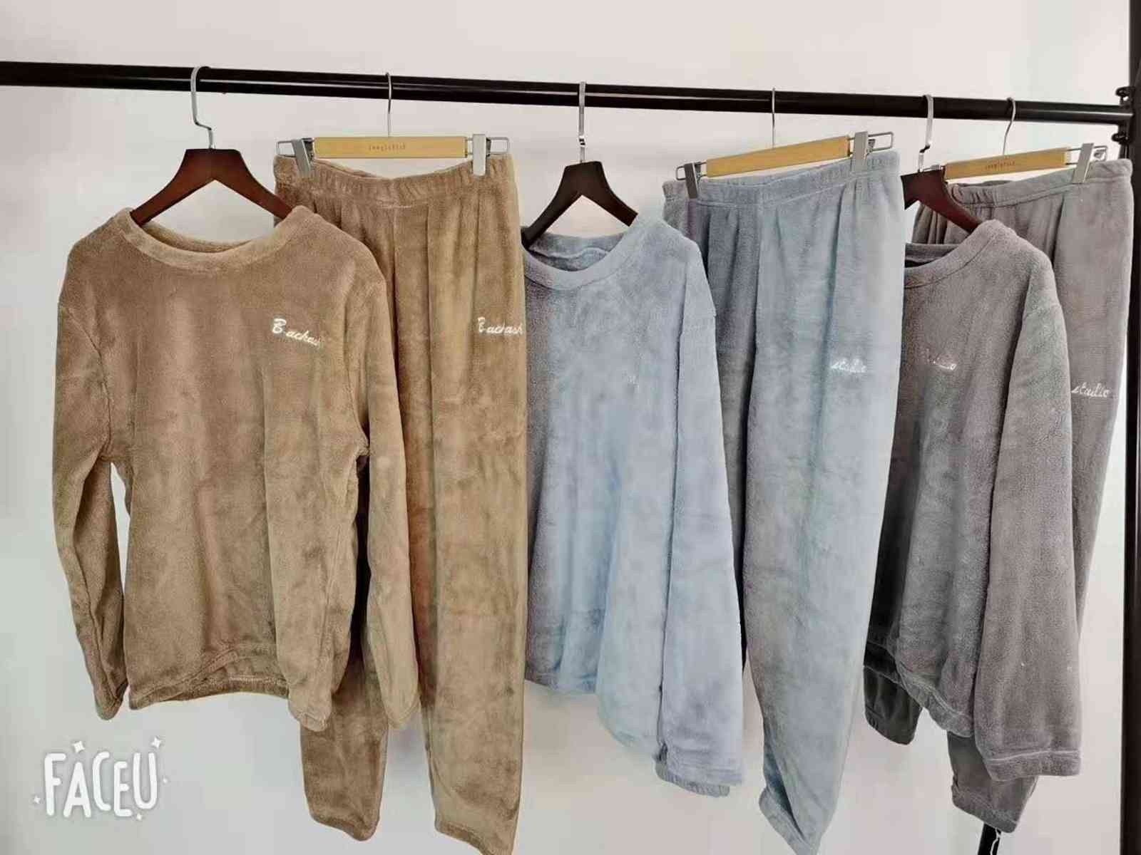 Winter Pajamas Sets For Women Sleepwear Homes Clothing Pajama Home Wear Womens Pyjamas Set Velvet Pants Nightwear Thick Warm 211111