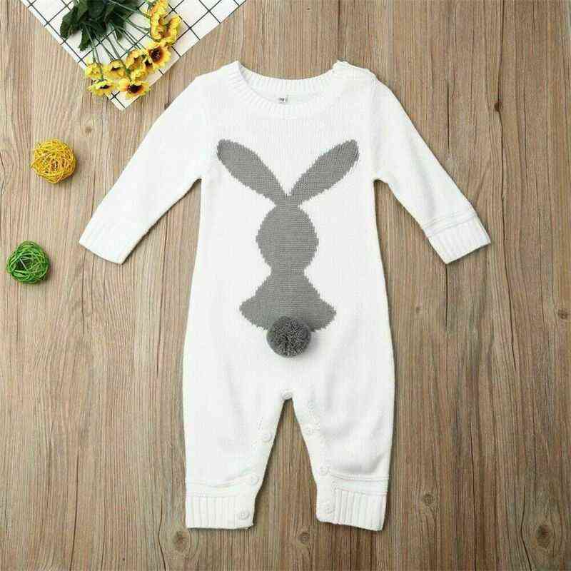 Crochet Knit Rompers For Babies Newborn Infant Baby Boy Girl Knitted Cute Romper Lovely Bunny Jumpsuit Clothes Outfits 0-24M G1221