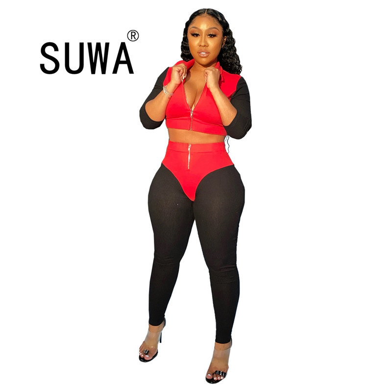 Sexy Two Piece Outfits For Women Tracksuit Long Sleeve Zipper Coat Crop Top + Vintage High Waist Pants Trousers Lounge Wear 210525, Pink
Sexy Two Piece Outfits For Women Tracksuit Long Sleeve Zipper Coat Crop Top + Vintage High Waist Pants Trousers Lounge Wear 210525, Pink