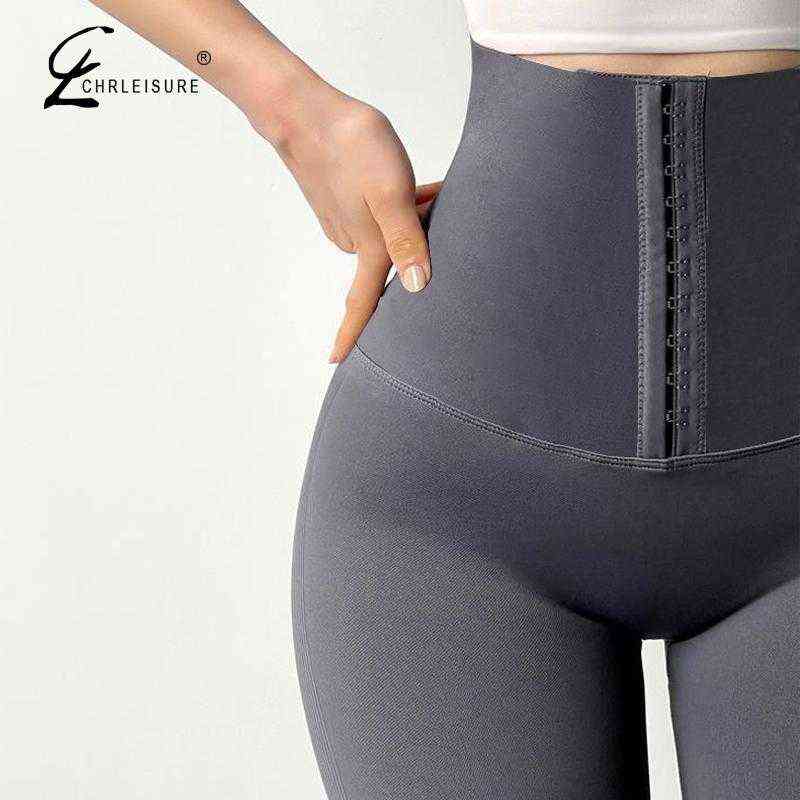 CHRLEISURE High Waist Short Leggings Women Solid Fitness Pants Casual Sports Skinny Leggins 211204