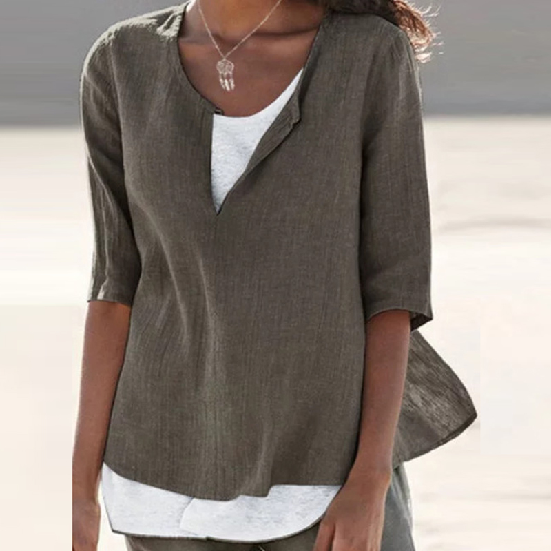 Casual v-neck women t-shirts summer simple solid color mid-length top female tops short sleeve ladies tops plus size 5xl 210515