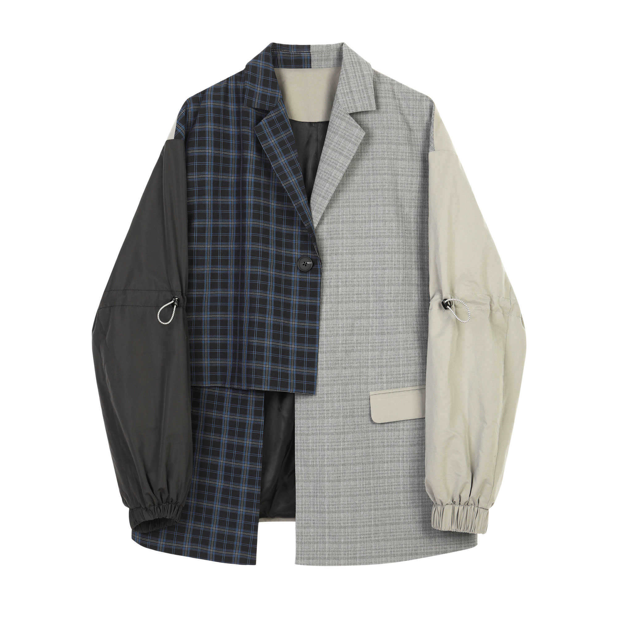 Plaid Patchwork Suit Fall Winter Design Irregular Sleeve Notched Single Breasted Jacket Women Blazers 210615, Photo color
Plaid Patchwork Suit Fall Winter Design Irregular Sleeve Notched Single Breasted Jacket Women Blazers 210615, Photo color