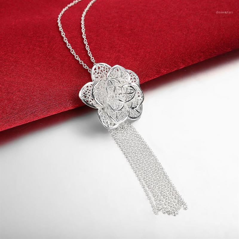 Sterling Silver Necklace For Women Retro Beautiful Flowers Pendant 18 Inches Christmas Gift High Quality Wedding Jewelry Chains
Sterling Silver Necklace For Women Retro Beautiful Flowers Pendant 18 Inches Christmas Gift High Quality Wedding Jewelry Chains