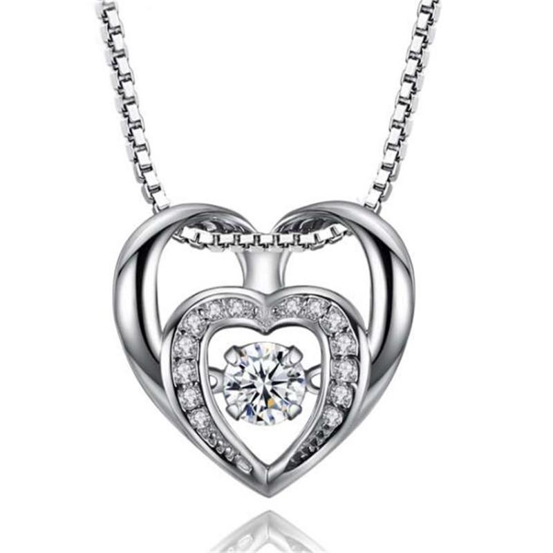 Pendant Necklaces Double Heart Shaped Crystal Wedding Necklace Silver Color Clavicle Chain For Women Valentine's Day Jewelry Gifts
Pendant Necklaces Double Heart Shaped Crystal Wedding Necklace Silver Color Clavicle Chain For Women Valentine's Day Jewelry Gifts