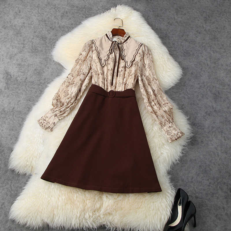 HIGH STREET Fashion Spring Runway Dress Women' Printed Splicing Lantern Sleeve With Wood Ears 210526, Brown
HIGH STREET Fashion Spring Runway Dress Women' Printed Splicing Lantern Sleeve With Wood Ears 210526, Brown