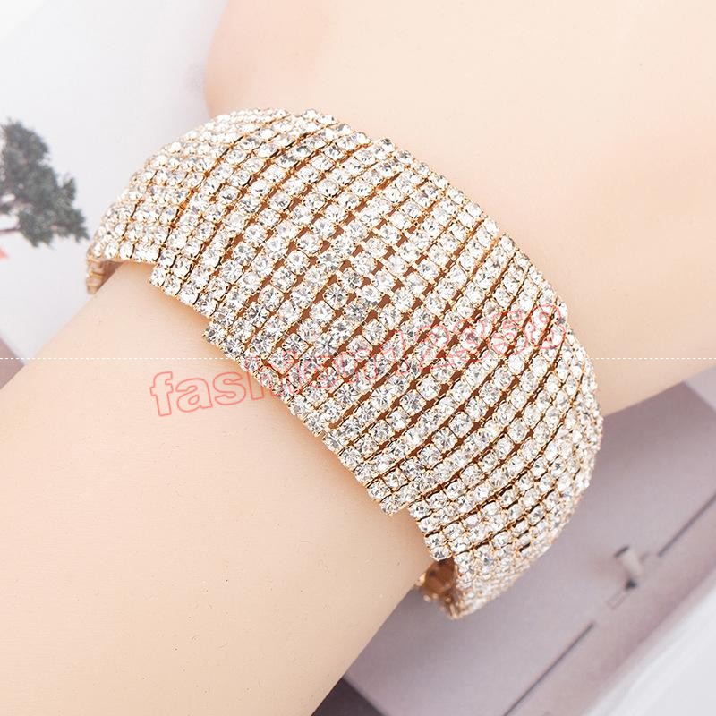 Luxury Crystal Rhinestone Charm Bracelets For Women Gold Silver Color Bangles Bridal Wedding Fashion Jewelry Accessories
Luxury Crystal Rhinestone Charm Bracelets For Women Gold Silver Color Bangles Bridal Wedding Fashion Jewelry Accessories
