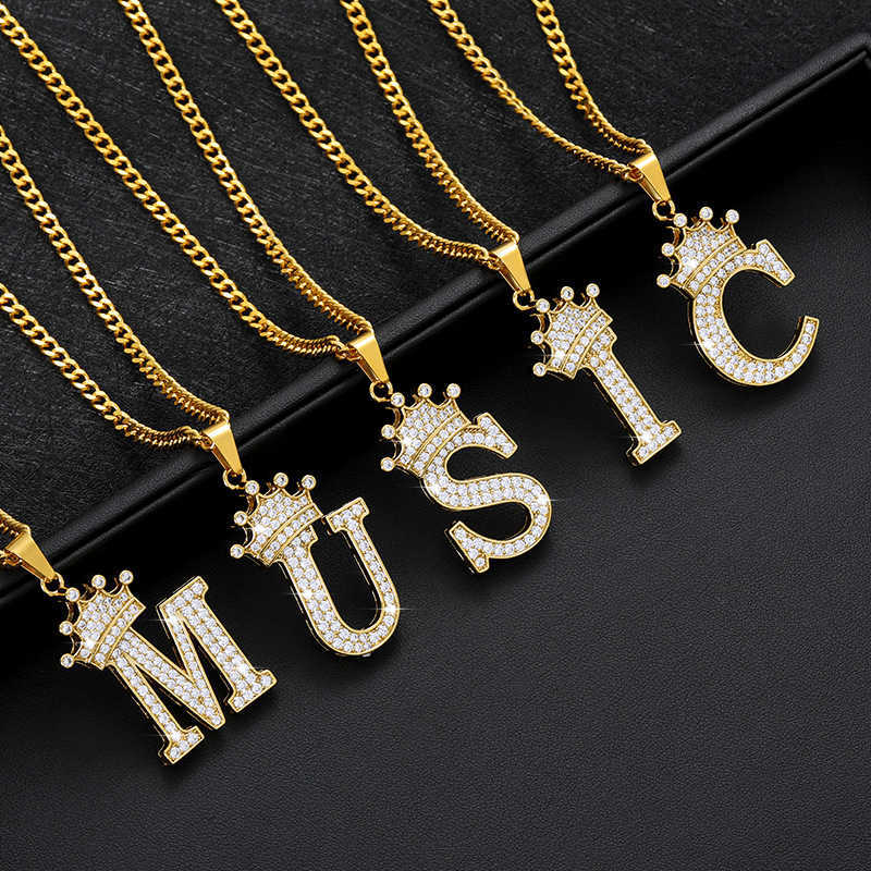 2021 Jewelry Crown Women Necklace Zircon Letter Necklace Female Crown Pendant StainlSteel Letter Necklace X0707
2021 Jewelry Crown Women Necklace Zircon Letter Necklace Female Crown Pendant StainlSteel Letter Necklace X0707