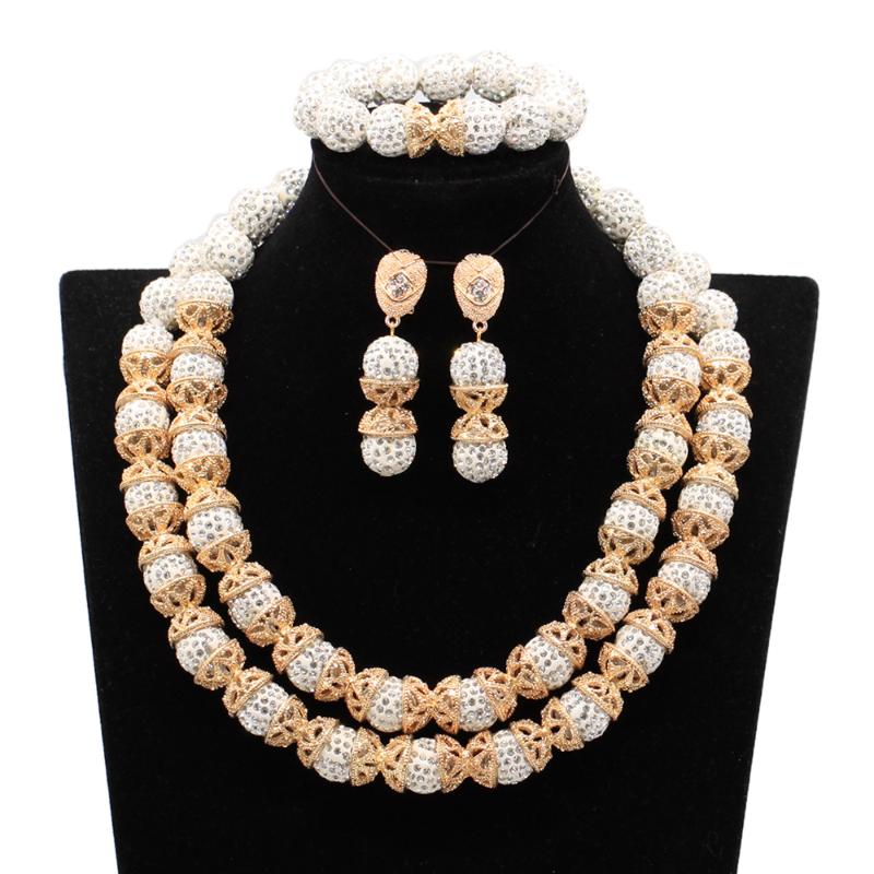Earrings & Necklace Fashion Silver Rhinestone Balls African Beads Jewelry Set Mix Gold And Bridal ABG049
Earrings & Necklace Fashion Silver Rhinestone Balls African Beads Jewelry Set Mix Gold And Bridal ABG049