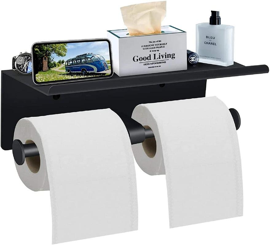 Toilet Paper Holders Holder With Shelf , Wall Mounted Storage Double Roll Tissue Bathroom
Toilet Paper Holders Holder With Shelf , Wall Mounted Storage Double Roll Tissue Bathroom