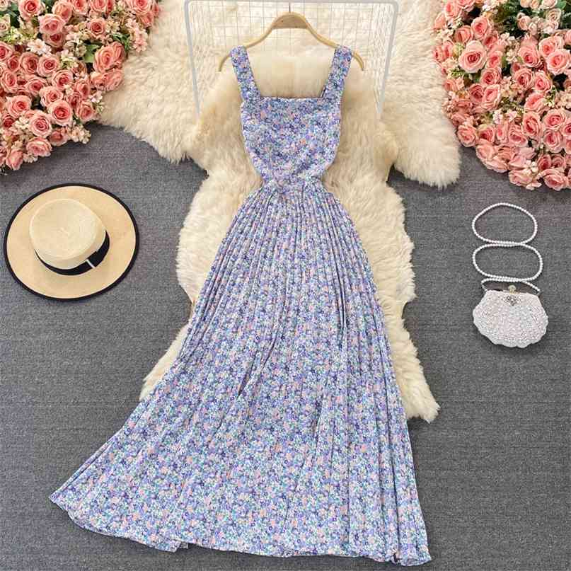 Summer Women's Dress Sweet Floral Print Square Collar Sleeveless High Waist Bohemian Beach Party Pleated Long Maxi 210603, Yellow
Summer Women's Dress Sweet Floral Print Square Collar Sleeveless High Waist Bohemian Beach Party Pleated Long Maxi 210603, Yellow