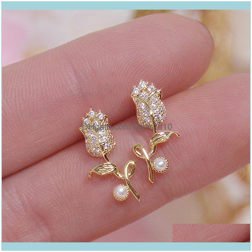 Jewelrykorea Selling Fashion Jewelry stud 14K Real Gold Plating Copper Zircon Earrings Elegant Tulip Womens Wedding Party Stud Drop Delivery 2021
Jewelrykorea Selling Fashion Jewelry stud 14K Real Gold Plating Copper Zircon Earrings Elegant Tulip Womens Wedding Party Stud Drop Delivery 2021