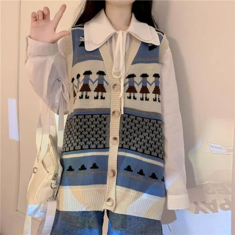 women's sweaters sweater, knitted or crocheted vest, japanese sweater for fall and winter, two pieces t1ii, White;black
women's sweaters sweater, knitted or crocheted vest, japanese sweater for fall and winter, two pieces t1ii, White;black