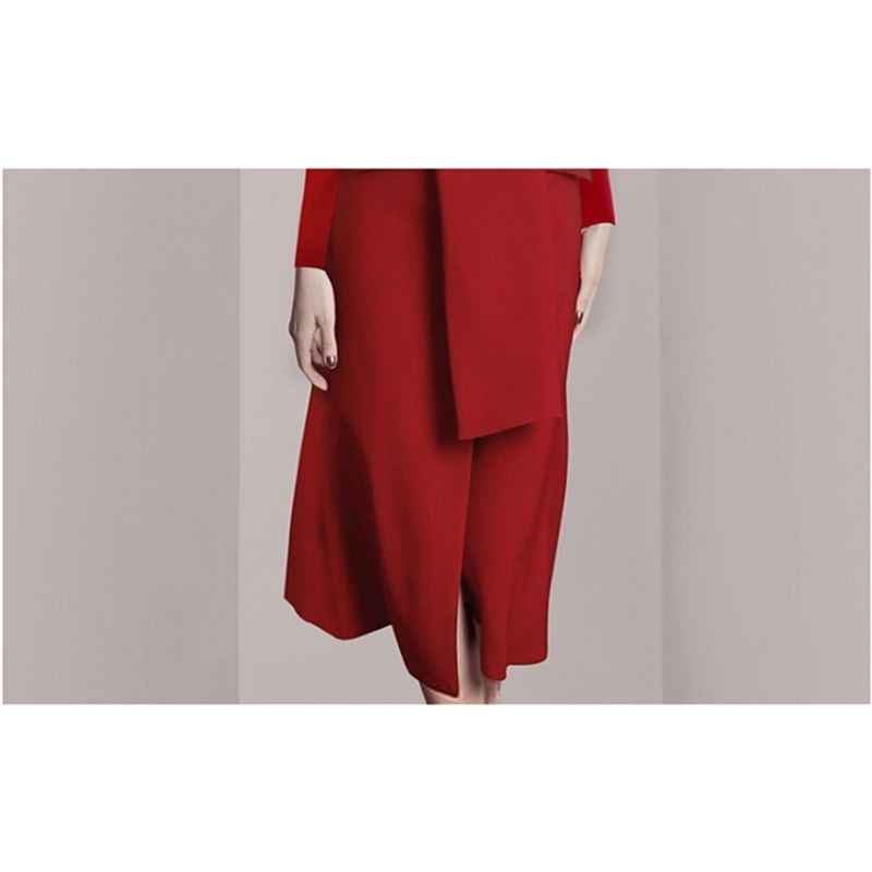 Business Elegant Vestido Da Festa Autumn And Winter Korean OL Belt Waist Notched Neck Slim Long Sleeve Red Dresses 210520